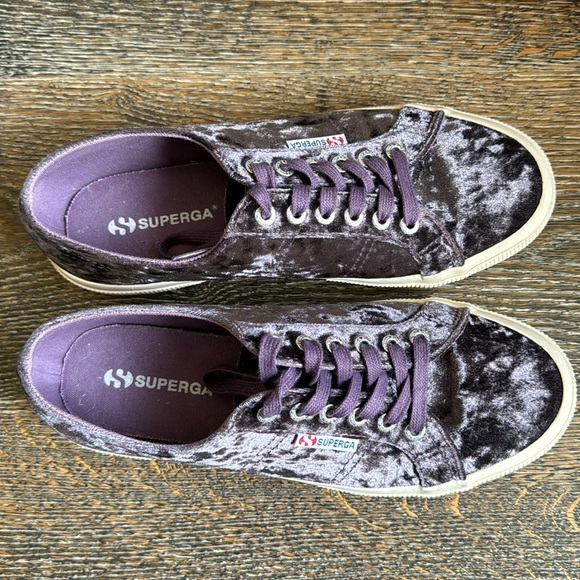 Superga Shoes - Superga Purple Velvet Sneakers 40 Women’s 9